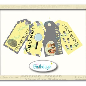 Detective printable gift tags