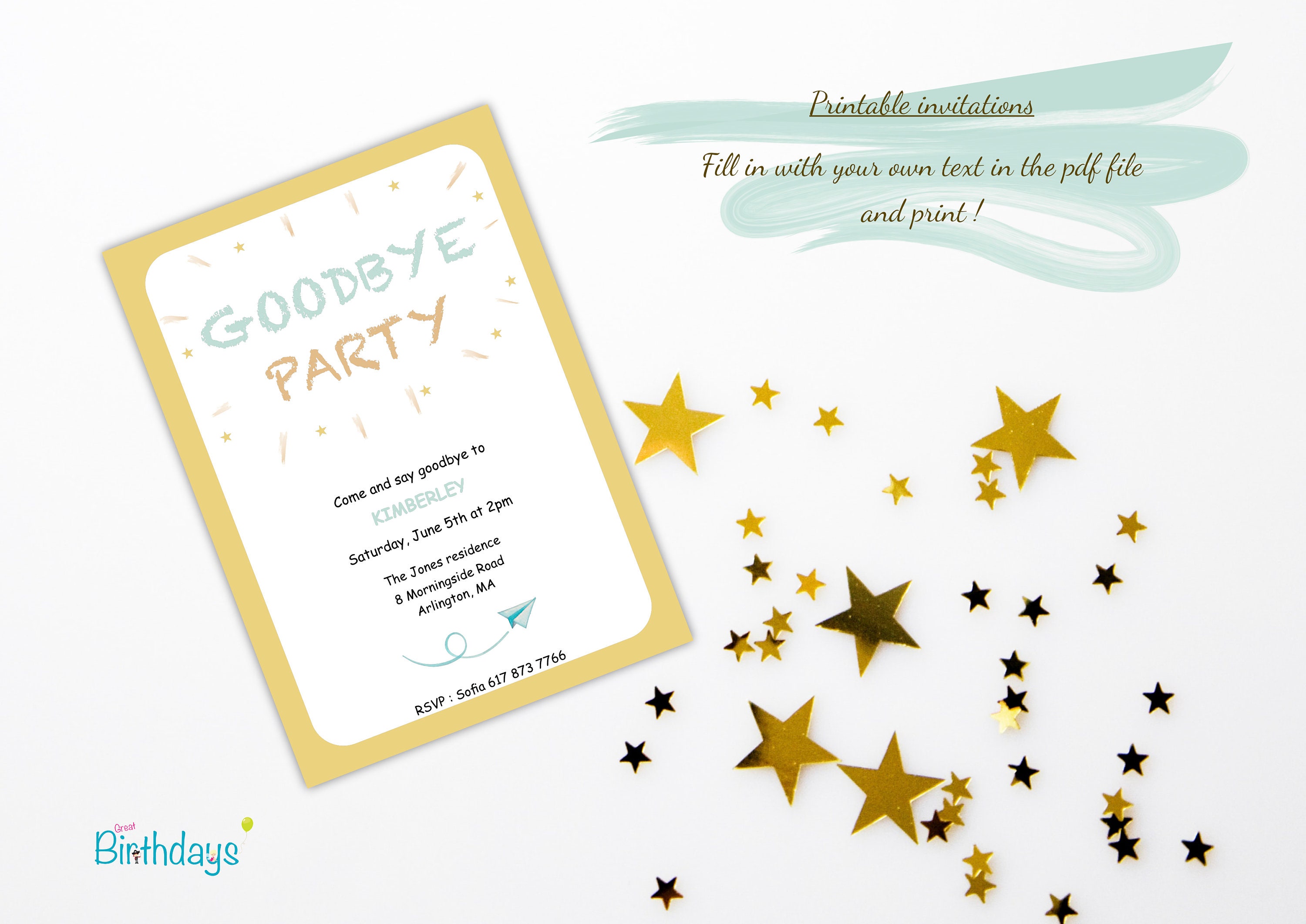 Goodbye Party Printable Invitation That You Can Personalize Etsy