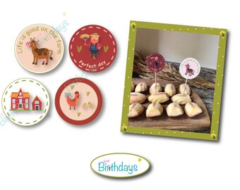 Farm printable Cupcake toppers