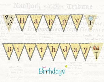 Detective printable Birthday Banner