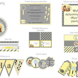 Printable detective party kit