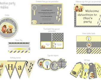 Afdrukbaar detective-feestpakket