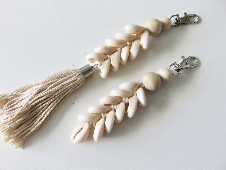 cauris porte-cl\u00e9s bijou de sac 2 mod\u00e8les coquillages