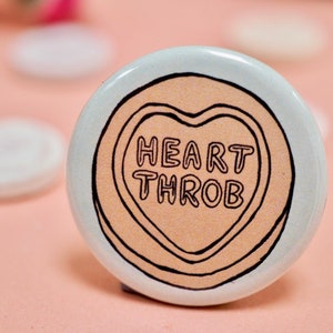 Heart Throb Retro Vintage Bride Wedding Love Hearts Badge