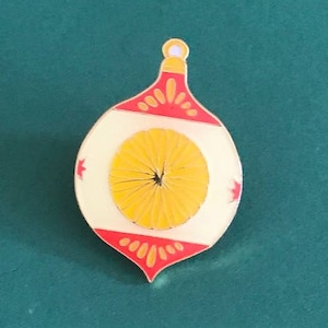 Vintage Pin Club - Christmas Bauble Red Enamel Pin Badge