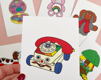 Vintage Retro Toy CHATTER PHONE Print Postcard Post Card