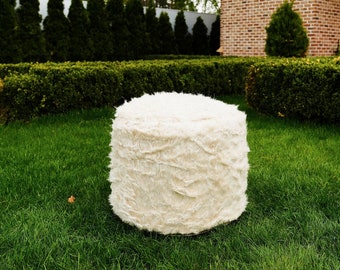 Hemp Pouf Ottoman: Natural Floor Pillow, Eco-Friendly Fabric