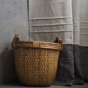 Hemp window curtains, backdrop bedroom drapes, organic home decor, natural beige panels