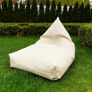 Boho beige bean bag chair, minimalist daybed cushion, daybe cushion, meditation floor pillow, outdoor garden lounge pouf