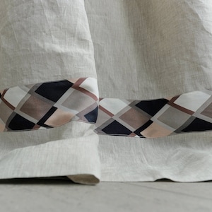 Tende in lino grigio chiaro, tende personalizzate organiche, tende in lino per finestre, tende boho