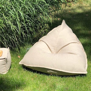 Sitzsack Stuhl, Leinen Bodenkissen, Sitz Lounge Pouf, Outdoor Leinen Bodenkissen, Bodenkissen für Erwachsene