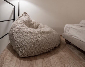 Sillón puff de cáñamo: cojín de suelo bohemio escandinavo, puf de salón