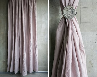 Pink linen curtain, Scandinavian curtains, pink room divider curtain, bohemian curtains