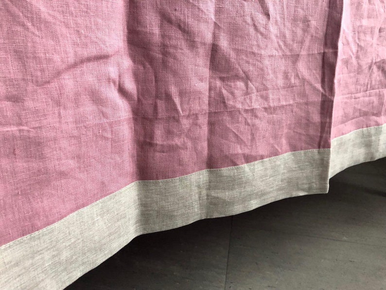 Pink linen tablecloth, pink tablecloth rectangle, custom holiday tablecloth, natural pink tablecloth image 7