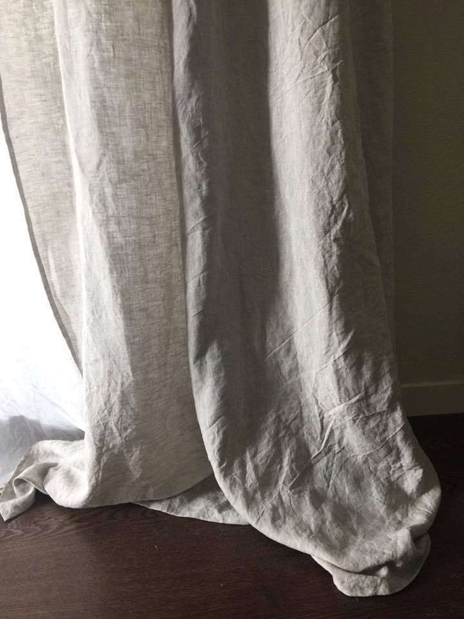 Linen blackout curtains natural window treatments whitegray Etsy