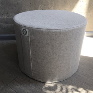 Floor cushion, hemp ottoman pouf, decorative meditation pillow, boho round footstool
