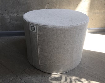 Floor cushion, hemp ottoman pouf, decorative meditation pillow, boho round footstool