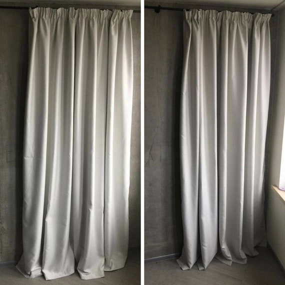 Blackout Window Curtains Bedroom Drape Panel Grey Window Etsy