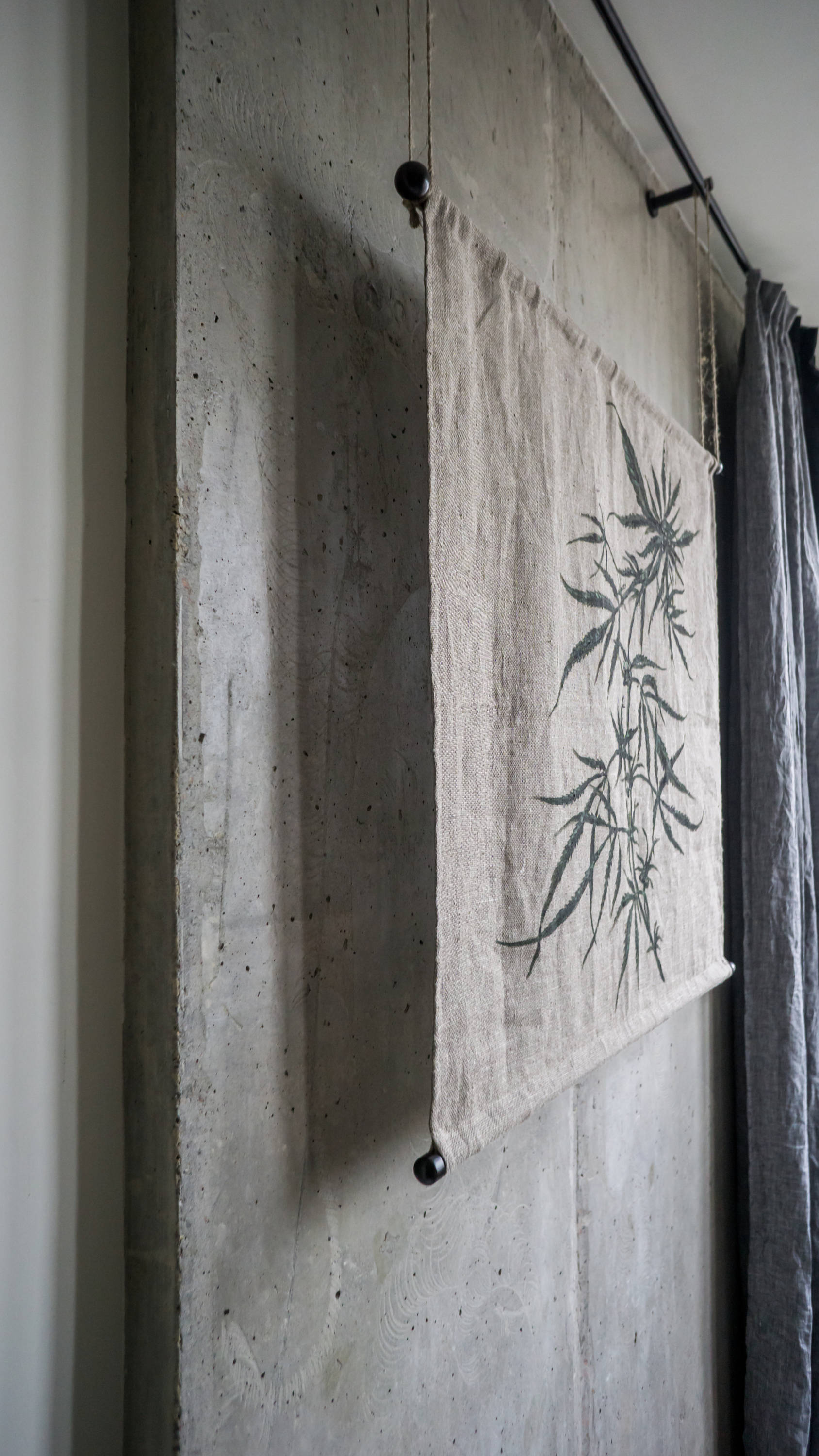 Hemp Art Wall Hanging Textile Fabric Wall Painting Etsy UK