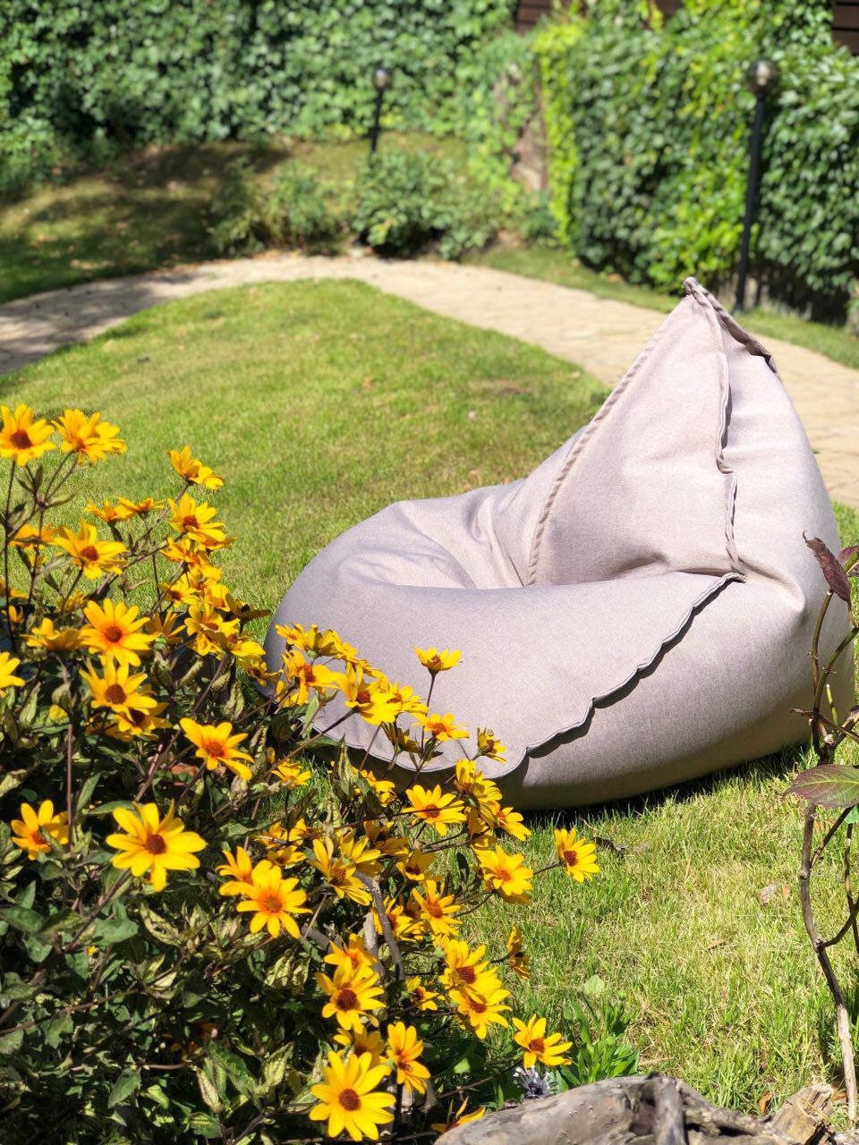 With Filling. Outdoor KATSU Bean Bag Chair. Model Shanti. Foam