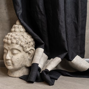 Black Linen Blackout Curtains: Scandinavian Bohemian Style