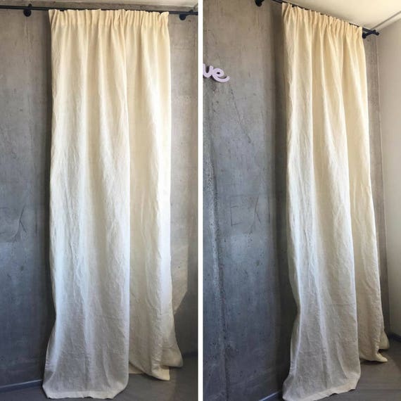 Beige Wall Home Decor Window Drape Curtains Yellow Bedroom Etsy