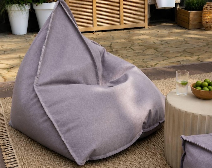 Outdoor Bean Bag Chair, Modern Floor Cushion, Scandinavian Lounger