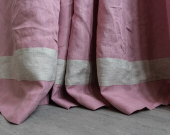 Pink linen curtain, scandinavian linen curtain, natural pink linen, custom bohemian curtains