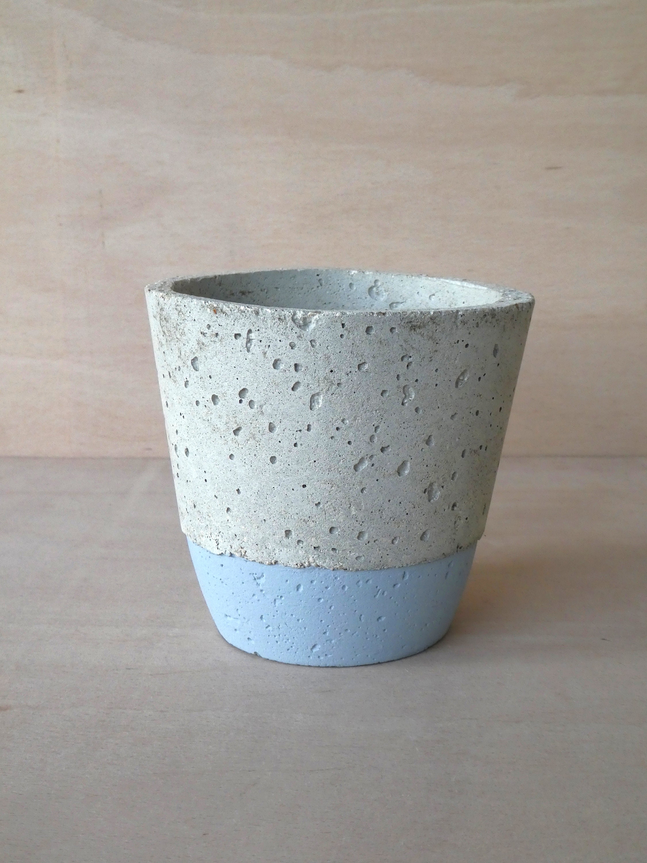 Concrete Plant Pot Handmade lightweight with bottom colour Etsy
