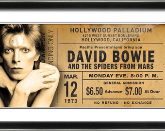 DIGITAL FILE ONLY*** David Bowie Ticket Stub Poster Artwork