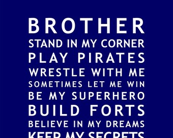 Brother Stand In My Corner DIGITAL FILE Printable