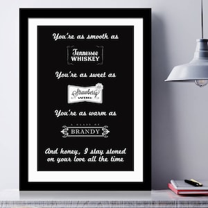 Smooth As Tennessee Whisky Printable // Country Musik // Getränke // DIGITAL DOWNLOAD