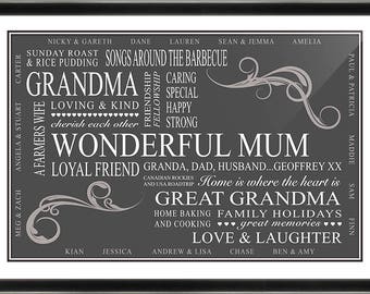 DIGITAL FILE*** Wonderful Mum / word art / Grandma / Grandmother