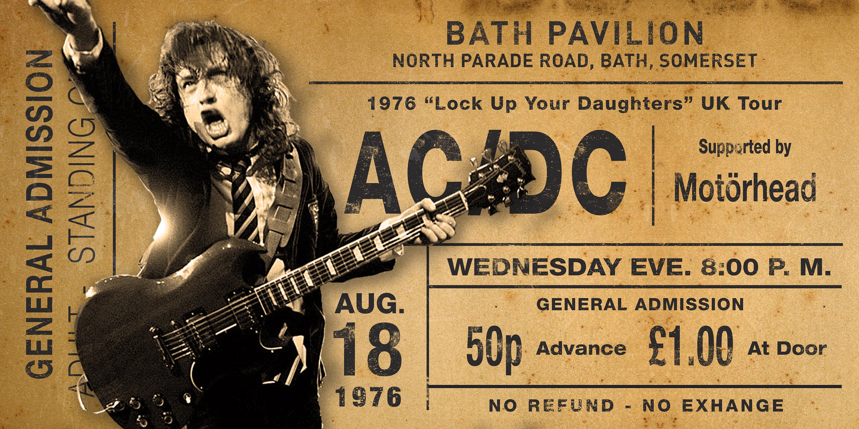 DIGITAL FILE ACDC Ticket Stub Poster Artwork Etsy