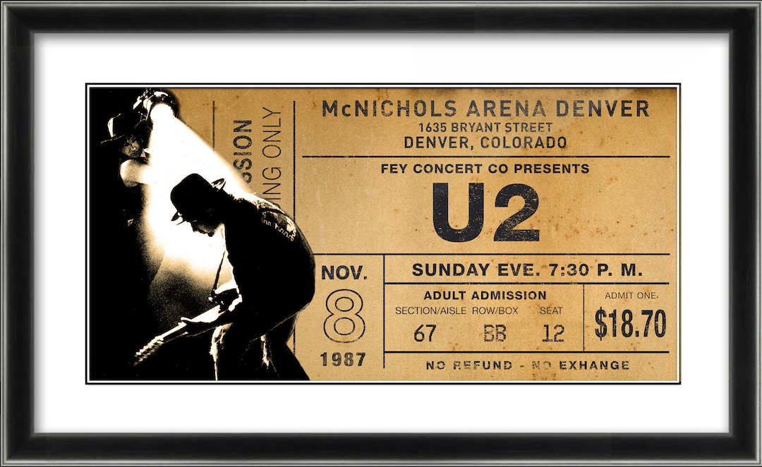 DIGITAL FILE ONLY*** U2 1987 Ticket Stub Poster Artwork - Etsy UK