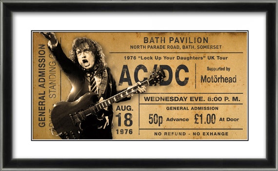 DIGITAL FILE ACDC Ticket Stub Poster Artwork | Etsy