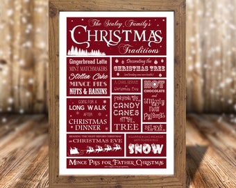 Personalised Christmas Family Traditions PRINTABLE FILE