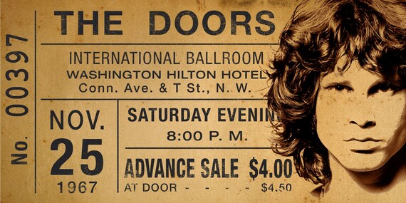 1968 The Doors Unused Concert Ticket – Saratoga Springs, NY (Laminated Reprint)