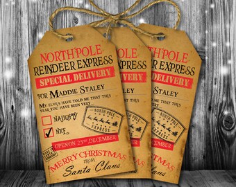 Printable Christmas Gift Tags // Merry Christmas Gift Tags // Custom Christmas Gift Tags // INSTANT DOWNLOAD // EDITABLE text