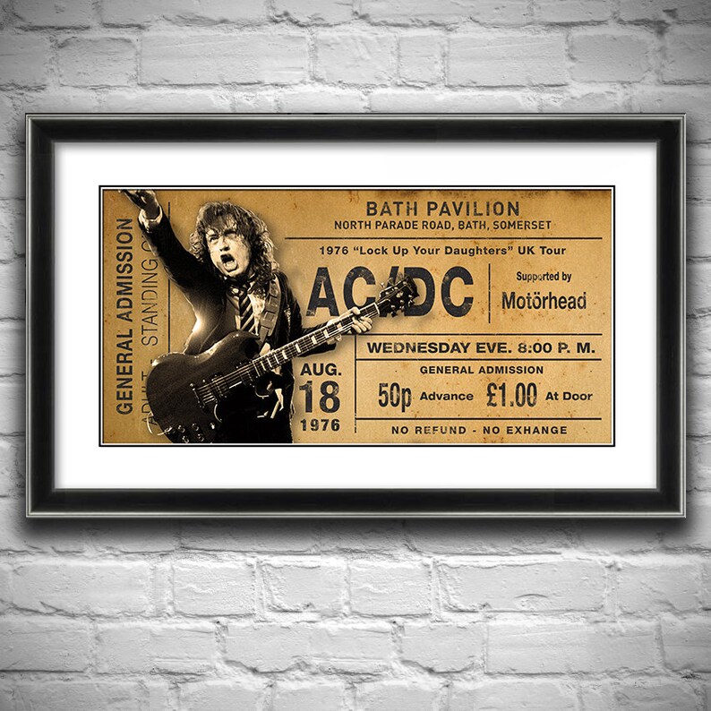 DIGITAL FILE*** ACDC Ticket Stub Poster Artwork - Etsy