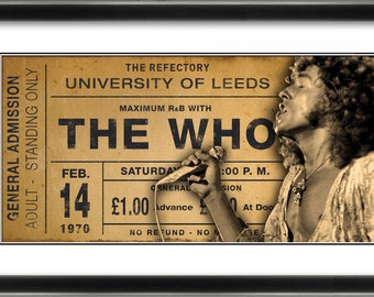 DIGITAL FILE ONLY*** The Who 1970 Live at Leeds ticket stub design artwork