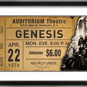 DIGITAL FILE ONLY*** Genesis 1974 ticket stub design artwork