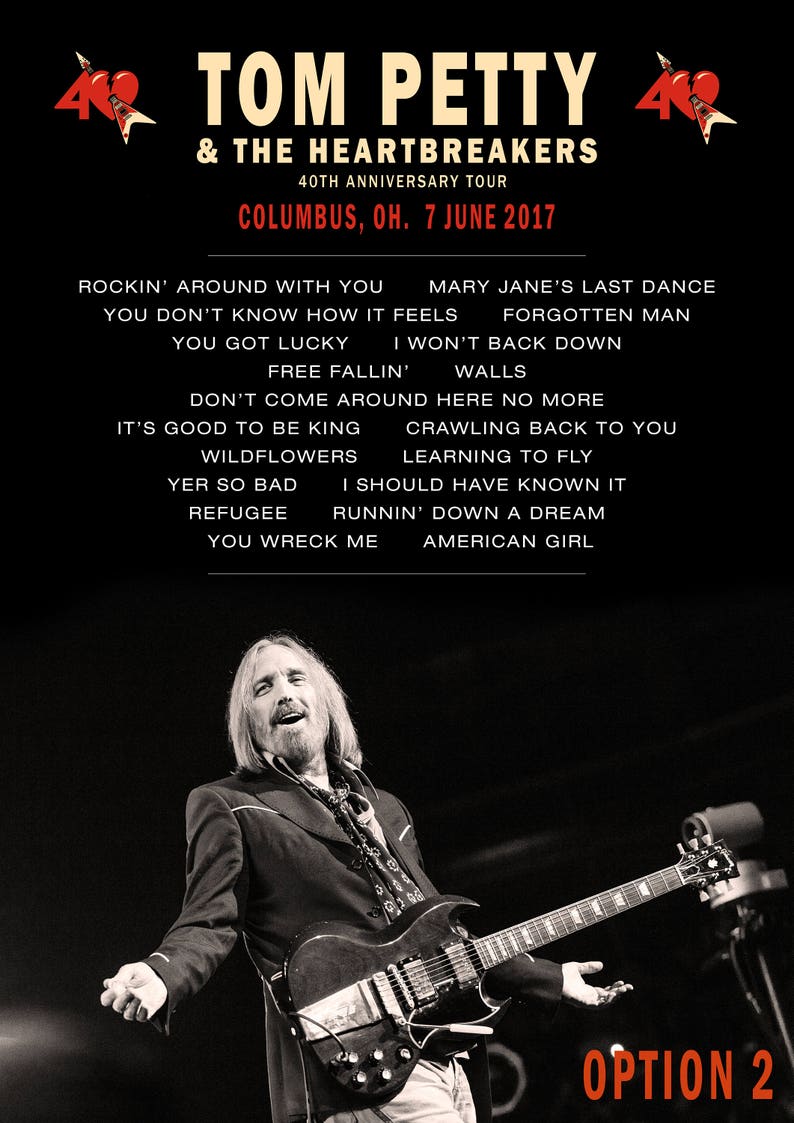 Tom Petty Concert Setlist DIGITAL FILE Printable Etsy Canada