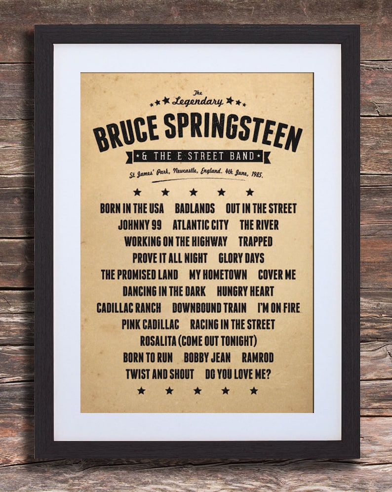Bruce Springsteen Concert Setlist DIGITAL FILE Printable | Etsy