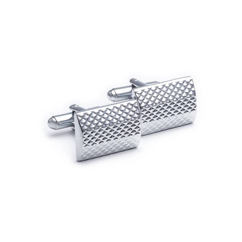 D-shape Diamond Pattern Cufflinks