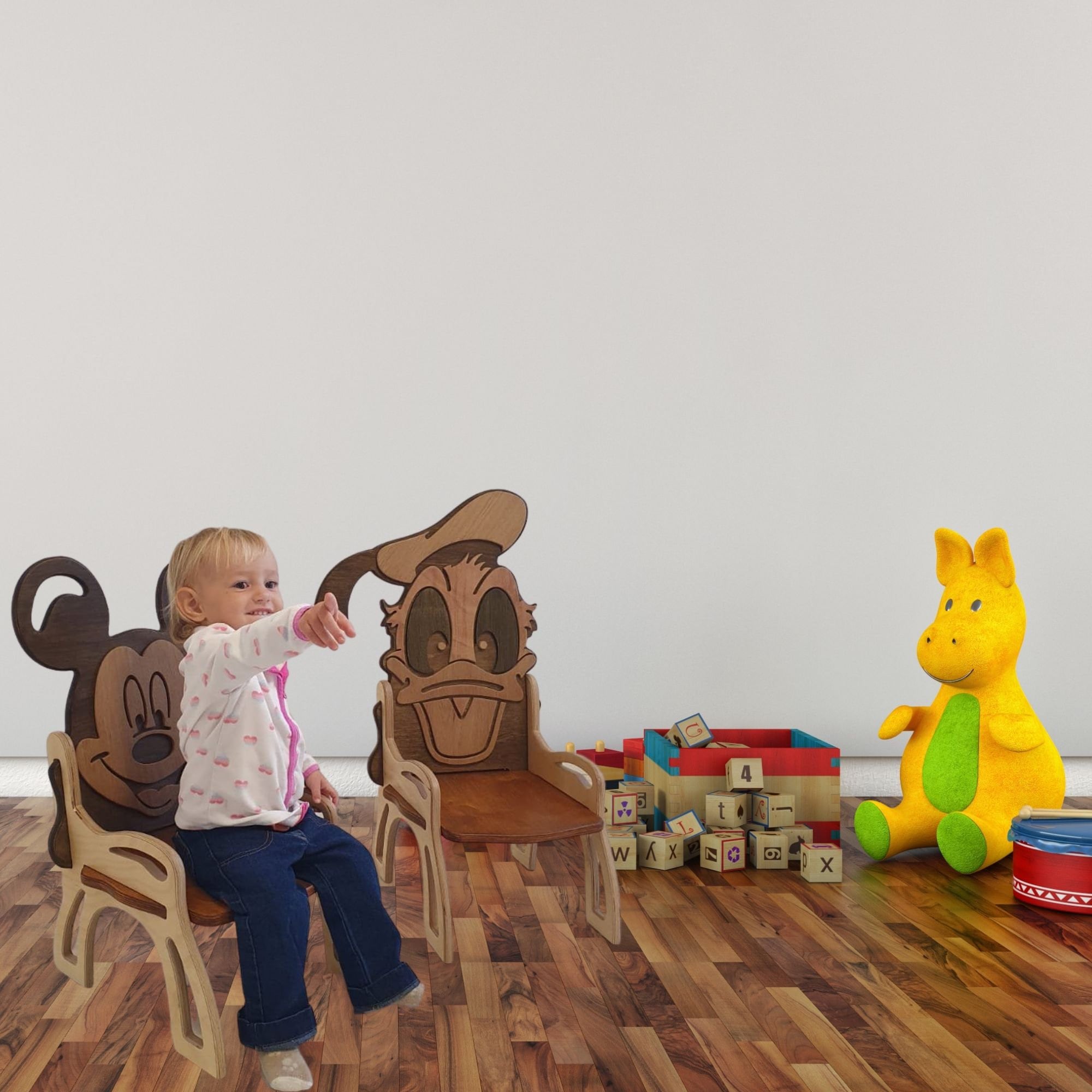 Baby Öko Holzstuhl Donald Duck Kindergartenstuhl | Etsy