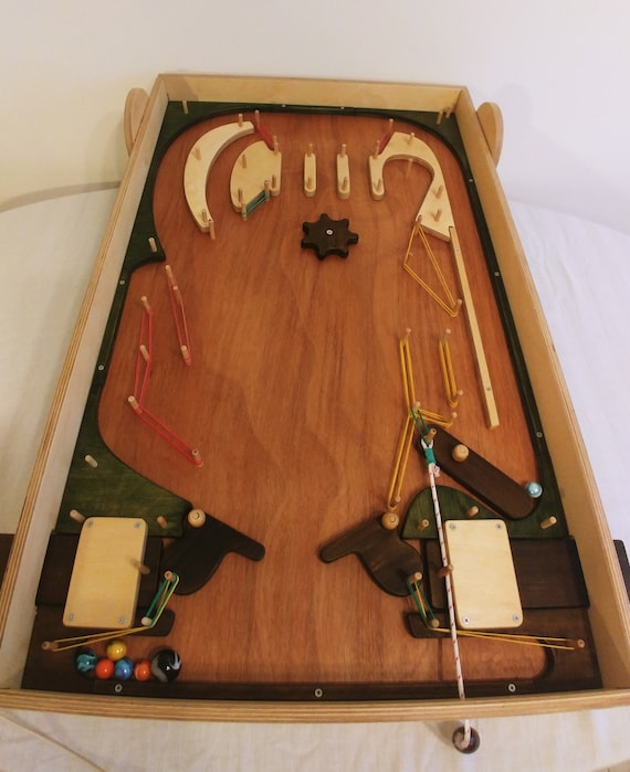 1 Pinball wooden Machine Pinball Game for Kids handmade Etsy