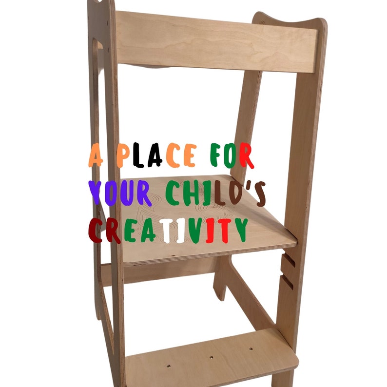 Toddler Step Kitchen Stool 1 Creative Gift for kids Montessori Tower Kids step Stool Kitchen Assistant Tower Study Tower Safety stool