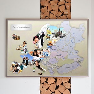 Personalisierte Europa-Fotokarte - Reiseerinnerungen & Deko - Einzigartiges Geschenk für Reisebegeisterte