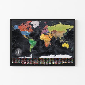 Weltkarte Digitale Datei - Personalisierte Weltreise Karte - Originelles Geburtstagsgeschenk - Hochzeitsgeschenk - Geschenk für Freunde - Digital Druckbare Landkarte